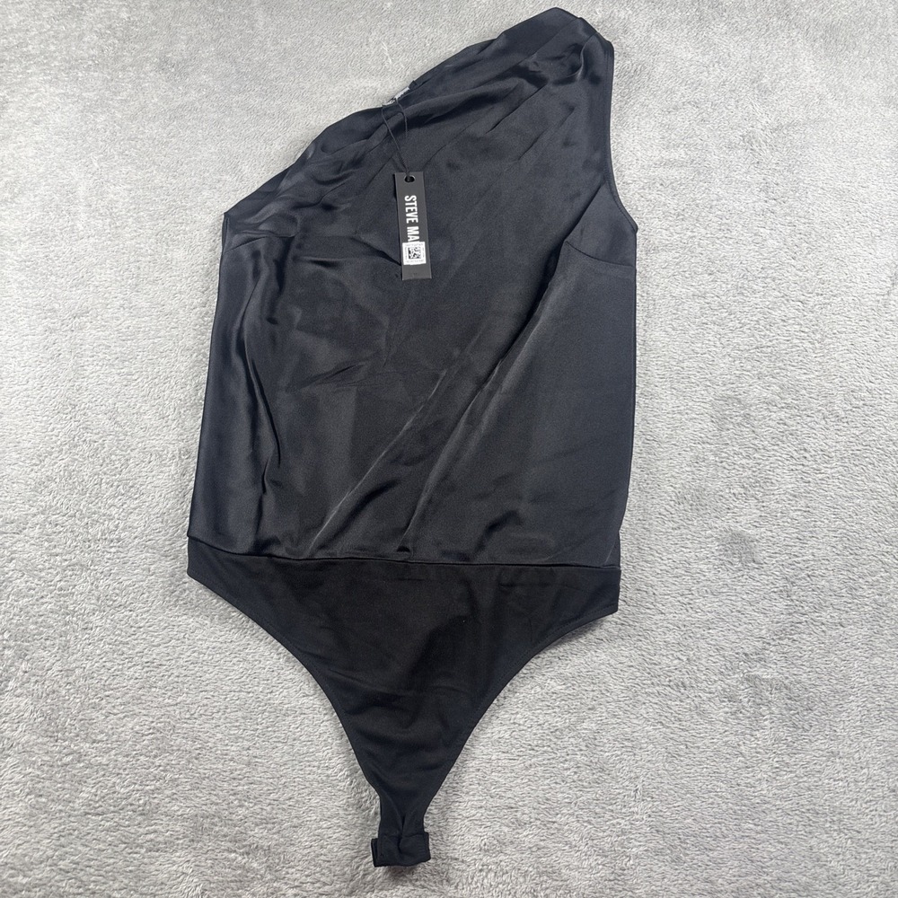 Steve‎ Madden One-Shoulder Bodysuit Women's Black Sz XS NWT MSRP: $59